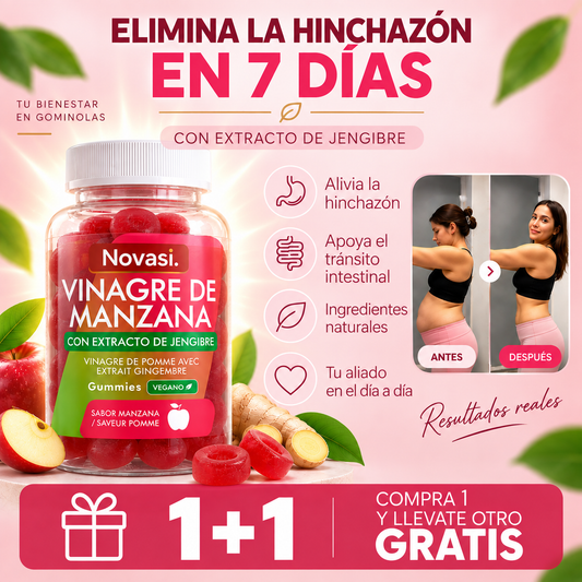 Gummies de Vinagre de Manzana. Reduce la Hinchazón y Mejora tu Figura en Pocas Semanas - 1+1 GRATIS