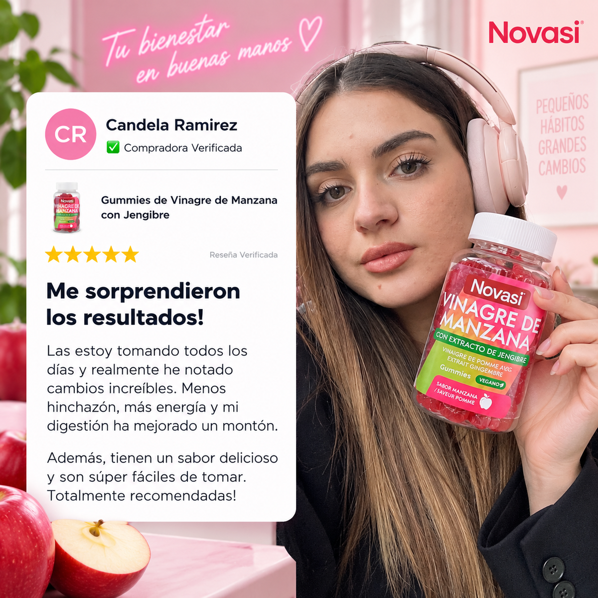 Gummies de Vinagre de Manzana. Reduce la Hinchazón y Mejora tu Figura en Pocas Semanas - 1+1 GRATIS