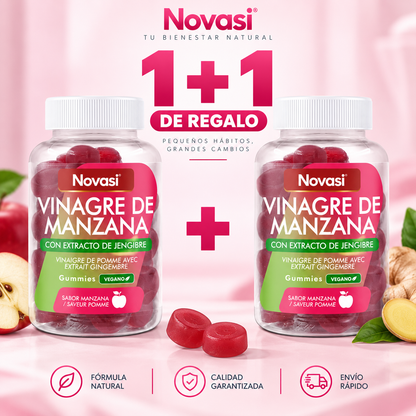 Gummies de Vinagre de Manzana. Reduce la Hinchazón y Mejora tu Figura en Pocas Semanas - 1+1 GRATIS